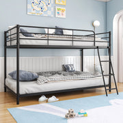 Zimtown Twin-over-Twin Low Profile Junior Bunk Bed, Black