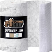 Gorilla Grip DripGuard Shelf Liner, Non Adhesive, Slip Resistant, BPA Free Tear-Resistant Vinyl, Marble, 12 in x 120 in