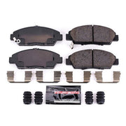 PowerStop Z23 Evolution Carbon-Fiber Ceramic Front Brake Pads with Installation Hardware for Honda Prelude 1992-1996, Z23-568
