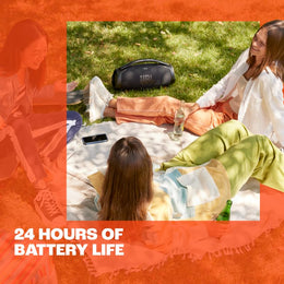 JBL Boombox 3 Wi-Fi Portable Speaker, 200W Output, IP67 Waterproof and Dustproof, Dual-Band Wi-Fi, Bluetooth 5.3, 24-Hour Battery, Built-In Power Bank, Black