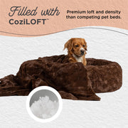 Best Friends by Sheri Calming Lux Donut Cuddler Pet Bed Bundle, Extra Large 45x45, Oyster, 4959