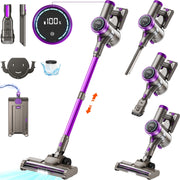 KANFUAQ Cordless Stick Vacuum Cleaner, 38KPA Suction, 55-Minute Fast Charging, Lightweight 3 lb, Purple, P2-FAST