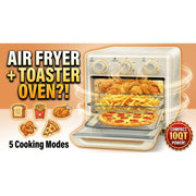 MFVV 10.6QT Toaster Oven Air Fryer Combo, 1000W, 3-Layer Cooking, 6 Functions, Milky White, ATS-10K