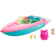 Barbie GRG29 Boat with Puppy and Accessories, Fits 3 Dolls, Floats In Water