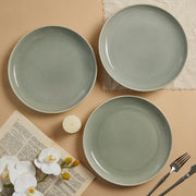 Pokini Stoneware Dinnerware Sets for 6, 10 inch plate, Gradient Green