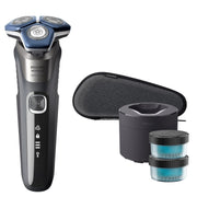 Philips Norelco Shaver 6000 Series 6900 SenselQ Wet & Dry Electric Shaver with SkinProtect Blades and Quick Clean Pod, Black and Gray, S9000/89