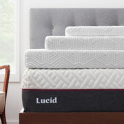 Lucid WMLU20FF30CGT Gel Memory Foam Mattress Topper with Cover, Twin, White