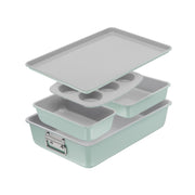T-Fal Refresh Ceramic Nonstick Bakeware Set, 5-Piece Stackable Pans, Mint Green, Oven Safe to 450F, J177S564