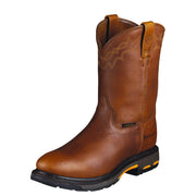 Ariat Workhog Pull-On Work Boot, Waterproof Full-Grain Leather, Composite Toe, Aged Bark Army Green, Size 11.5, 10001188
