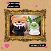 ZURU Fuggler Wedding Fuggs 9 Inch Plush 2-Pack, Bride and Groom Stuffed Toys with Human-Like Teeth and Ring, Collectible Soft Plush 15757