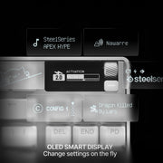 SteelSeries Apex Pro TKL Gen 3 Wired Mechanical Gaming Keyboard, White, OmniPoint 3.0 Adjustable HyperMagnetic Switches, Rapid Trigger, Rapid Tap, Protection Mode, OLED Display, RGB, PBT Keycaps, USB-C, 64898