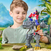 Hasbro Transformers Cyberworld Grimlock Chomp & Battle 9-Inch Action Figure with 4-Step Transformation, Chomping Dino Head, Spinning Blaster Arm, Mech Suit Chest Panel