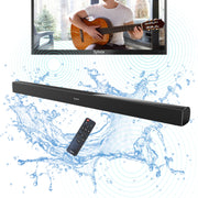 Sylvox Sound Bar for Outdoor TV, IP65 Waterproof, 2.0 Channel Wireless Audio, 60W RMS, Bluetooth, HDMI ARC, Optical, AUX, USB, Wall Mountable, Black, OTA1ELFS2