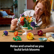 LEGO Botanicals Flower Arrangement Building Set, 14 Flowers, White Pedestal Vase, 1,161 Pieces, Ages 18+