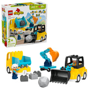 LEGO DUPLO Town 3 in 1 Construction Vehicles Building Toy for Toddlers, 22 Pieces, Multicolor, 6581005