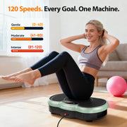 Anqdy Vibration Plate Exercise Machine with LCD Display, Resistance Bands, Wellness-Focused, Green, Star-Green