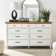 Better Homes & Gardens BHS436249972059 Canton 9 Drawer Dresser, Textured White and Light Honey