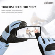 SNOW DEER Heated Gloves for Men Women, Blue, XXL
