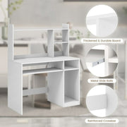 Gymax GYM11127 Computer Desk w/Charging Station & Hutch Home Office Study Writing Desk w/Bookshelf