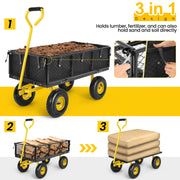 Funcid Garden Cart 660 LBS Capacity Heavy Duty Steel Yard Wagon with Removable