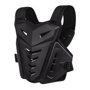 Unbranded Motocross Body Armor Jacket, Back Chest Protector, Shock-Absorbing Foam, Black - Durable PE Plastic Shell
