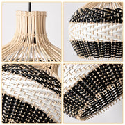 Arturesthome Wicker Chandelier 1-Lights Woven Hanging Lamp 11.81