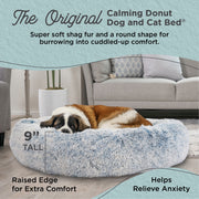 Best Friends by Sheri Original Calming Donut Dog Bed, Shag Faux Fur, Sage Green, Extra Large 45 in, 70672