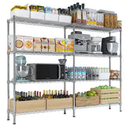 Ktaxon 1500LBS Heavy Duty Wire Shelving, 8-Tier Steel Storage Rack, Adjustable Shelves, Chrome, 58 in W x 13.8 in D x 59 in H