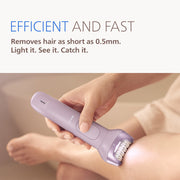Philips Epilator Series 9000, Cordless Wet and Dry Electric Epilator with ProGuide 360 Visibility, 32 Ceramic Tweezers, 9 Accessories, Purple, BRE728/00