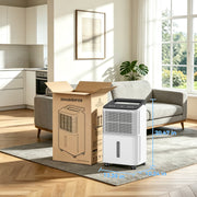 Kloudic 50 Pint Dehumidifier, Smart Humidity Control, Auto Defrost, 2.5L Water Tank, Continuous Drain Hose, Covers Up to 2500 Sq.ft, White, DH-CS10