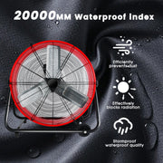 TMWINGS Industrial Fan, 24 Inch Heavy Duty Drum, 3 Speed, 8100 CFM Air Circulation, Aluminum Housing, Corded Electric