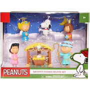 Peanuts Nativity Scene Deluxe Set - 7 Piece Vinyl Figures Including Charlie Brown Snoopy Lucy