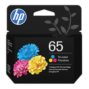 HP N9K01AN#RFD 65 Tri-Color Original Ink Cartridge, Vibrant Cyan Magenta Yellow, 100 Page Yield