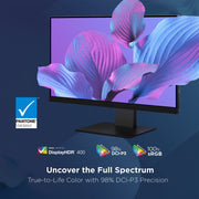 ViewSonic VP2488-4K 24 in. 4K UHD IPS Monitor with 100% sRGB, 98% DCI-P3, Pantone Validated, Thunderbolt 4 with 100W Power Delivery, USB-C, HDMI, DisplayPort