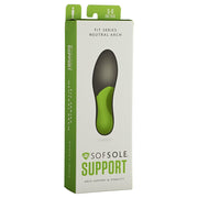 Sof Sole FIT Neutral Arch Comfort Insoles, Full-Length Foam Cushioning, Grey, Women's 7-8/Men's 5-6, FitW-W