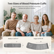 RENPHO Blood Pressure Monitor, Upper Arm, Two Extra Large Adjustable Cuffs 9-17in & 16-21in, LCD Display, Dual User Memory with 199 Readings Each, White, TMB-2287-K