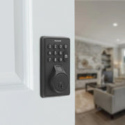 Honeywell 8733501 Electronic Biometric Deadbolt Lock with Touchpad Matte Black Finish