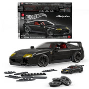 Mattel Brick Shop Hot Wheels 94 Toyota Supra MKIV Building Toy Kit, 824 Pieces, Collectible Model with Metal Parts and Custom Decals