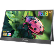 IProda 15.6-Inch Portable Computer Monitor, 1920x1080 FHD IPS Display, 60Hz Refresh Rate, Dual Type-C and Mini HDMI Ports, Gray