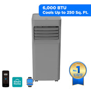 Midea Portable Air Conditioner, 5,000 BTU Cooling Capacity, 3-in-1 Cooling Ventilation Dehumidification, Remote Control, Floor Mount with Caster Wheels, Energy Efficient, MAP05R1AWWT-T