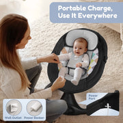 Bioby BB006H Infant Swing Rocker with Remote Control, 5 Sway Speeds, Bluetooth Music, Black