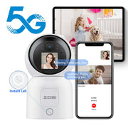 ZOSI 1NC-519M4W-US-A3 5GHz 4MP Two Way WiFi Video Calling Security Camera, White