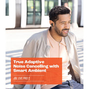 JBL Live Pro 2 True Wireless Noise Cancelling Earbuds, Blue, 40 Hours Playback, 6 Microphones, IPX5 Water Resistant