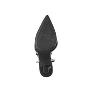 Unisa Women's Sebi Pointed Toe Dress Heels with Adjustable Ankle Strap, Black Synthetic Leather, 2-Inch Mid Heel