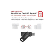 SanDisk SDDDC3-128G-AW46 128GB Ultra Dual Drive Go USB Type-C Flash Drive, Black