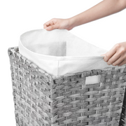 Whitmor Rattique Laundry Hamper with Lid and Removable Liner - Grey