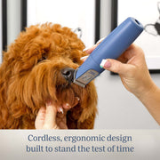 Oster Professional Cordless Finisher Pet Grooming Clippers, High-Torque Motor, Stainless Steel Narrow Blade, Blue, 180-Minute Run Time, 2143909