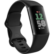 Fitbit GA05183-GB Charge 6 Premium Fitness Tracker w/AMOLED Wristband, Obsidian Black