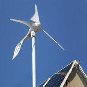 Pikasola 400W 12V Wind Turbine Generator with 5 Nylon Fiber Blades, 30A Hybrid Charge Controller Compatible with 500W Solar Panel