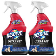 Resolve Ultra Pet Odor and Stain Remover Spray, Advanced Oxi Plus Odor Stop Technology, Light Yellow, 32 fl oz, Pack of 2